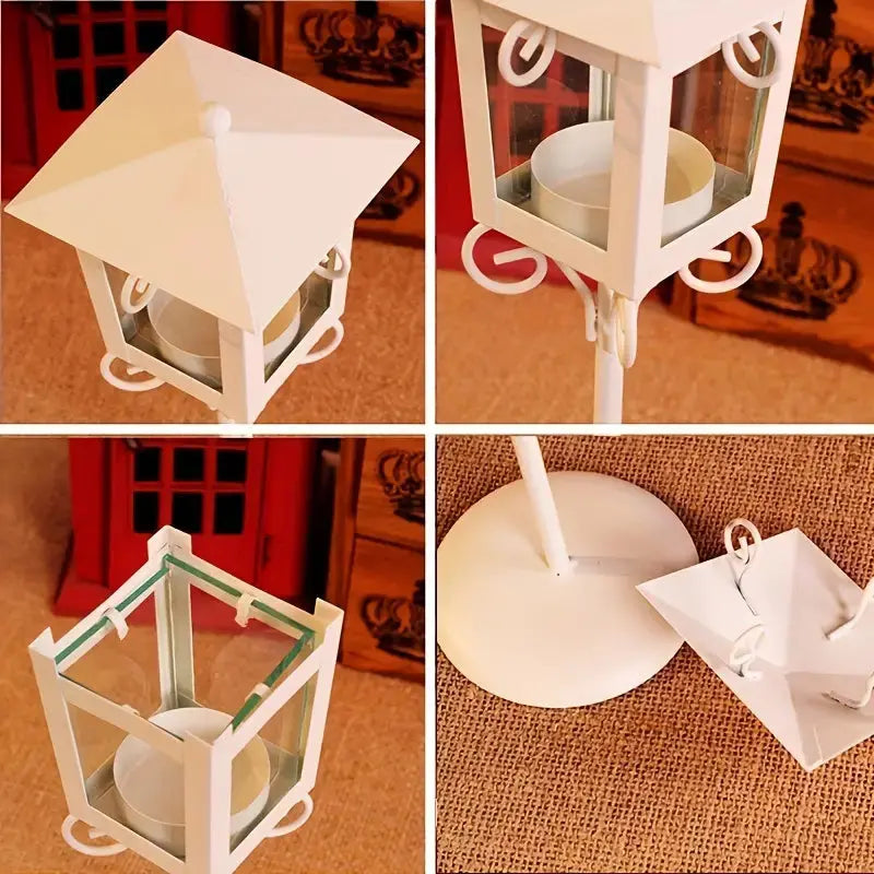 ÉclatRétro - Porte-Bougie en Métal Élégant avec Design Pavillon