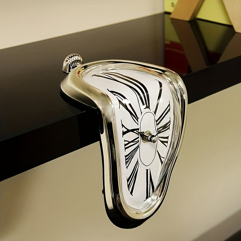 Horloge murale romaine courbée Floroux - Horloge fondante atmosphérique pour la décoration intérieure