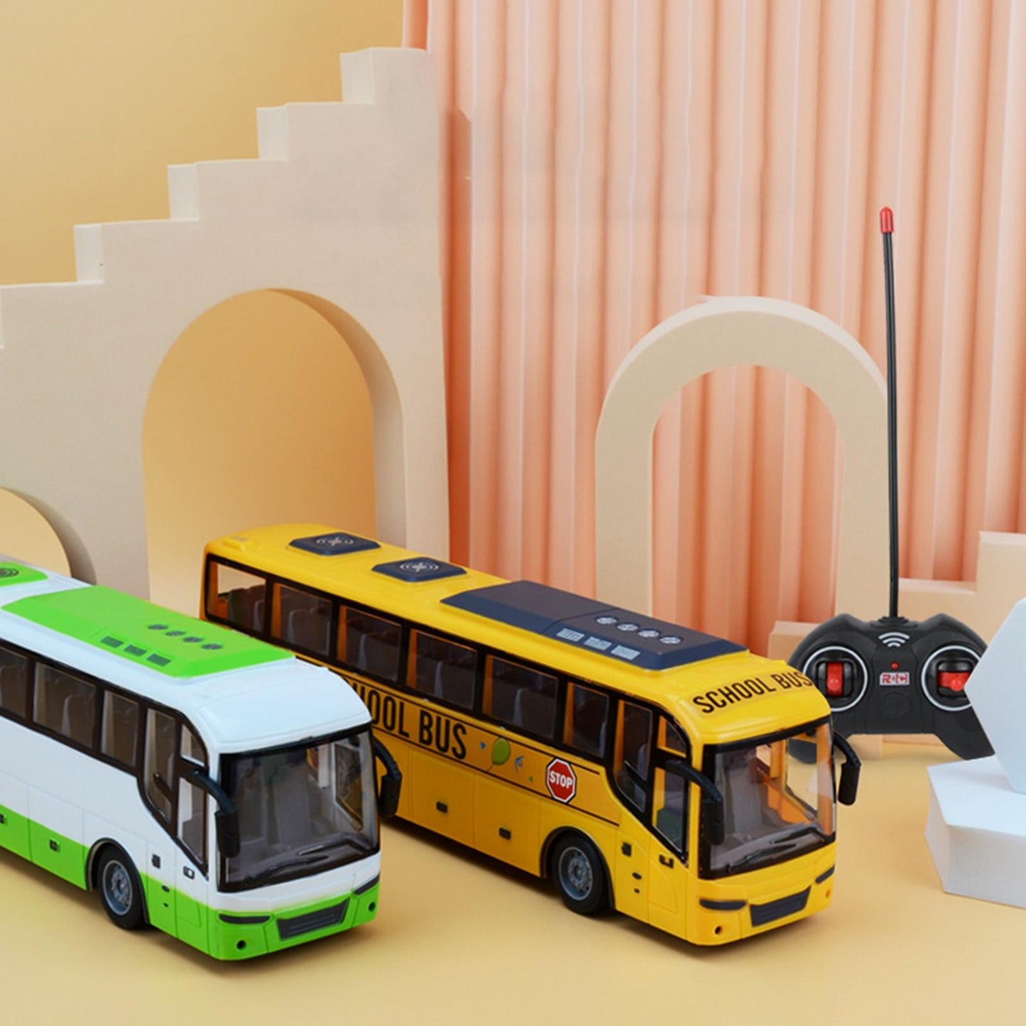 Télécommande de bus touristique électrique - Véhicule RC à l'échelle avec lumières pour enfants, école et plaisir en ville