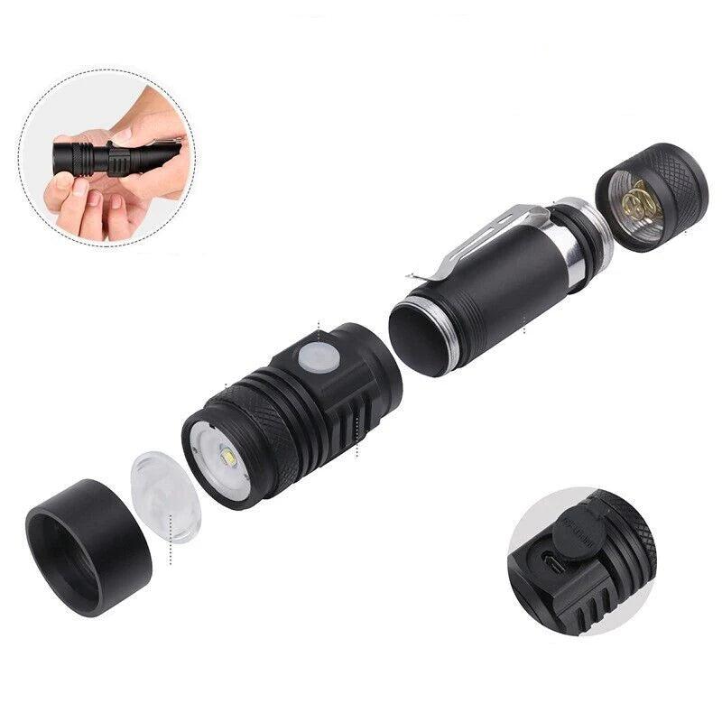 Floroux - Super lumineux 90000LM lampe de poche tactique zoomable avec batterie rechargeable