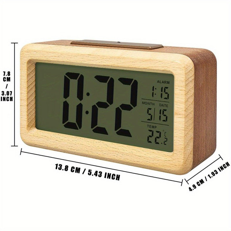 WoodChrono – Réveil en bois élégant avec calendrier