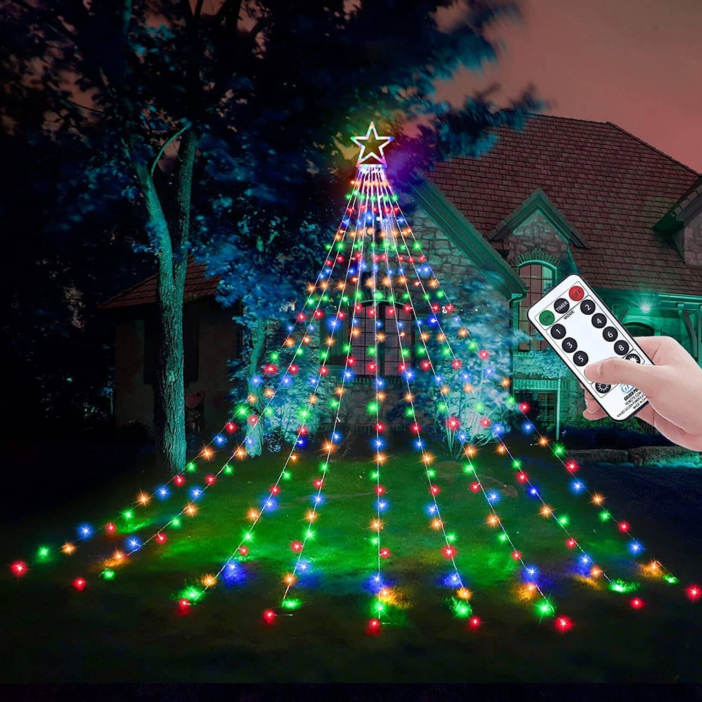 Spectacle lumineux LED pour le sapin de Noël extérieur