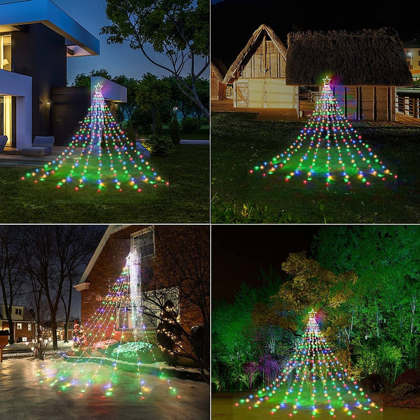Spectacle lumineux LED pour le sapin de Noël extérieur