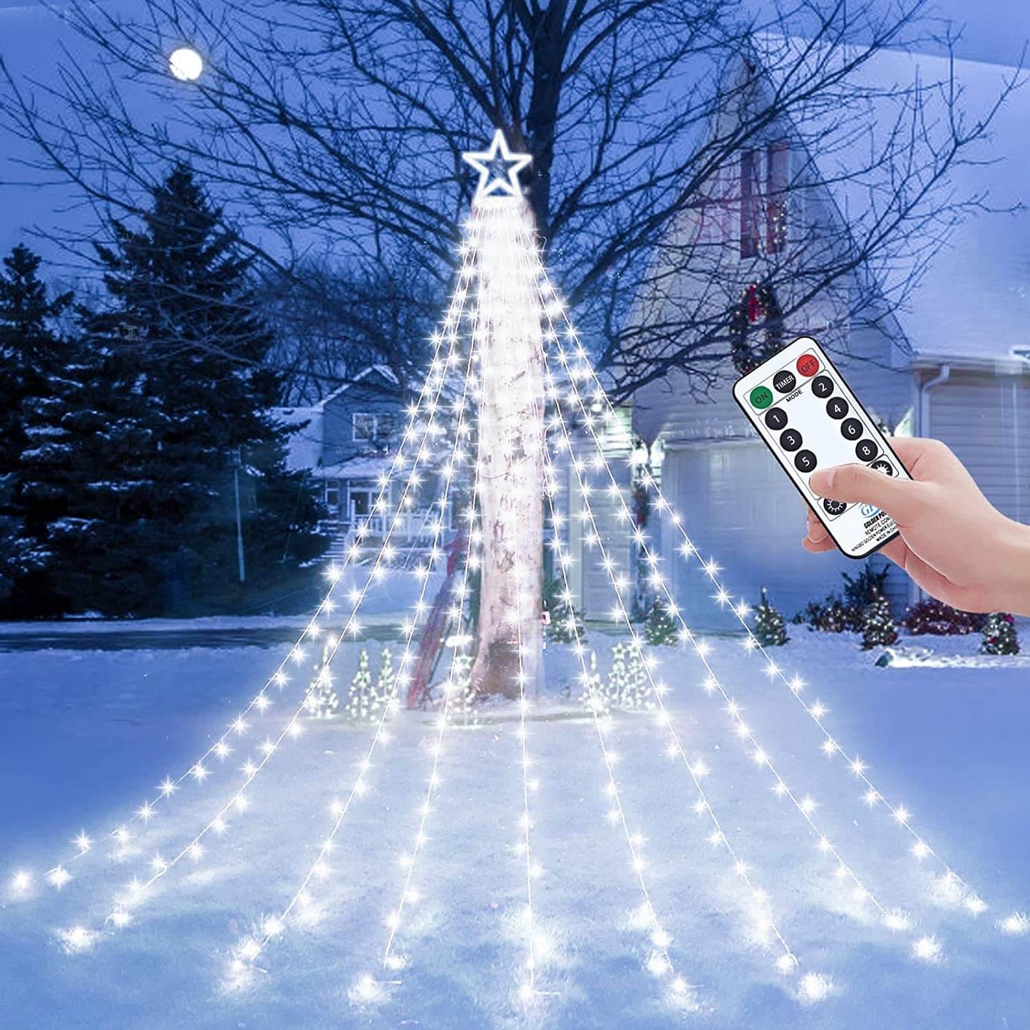 Spectacle lumineux LED pour le sapin de Noël extérieur