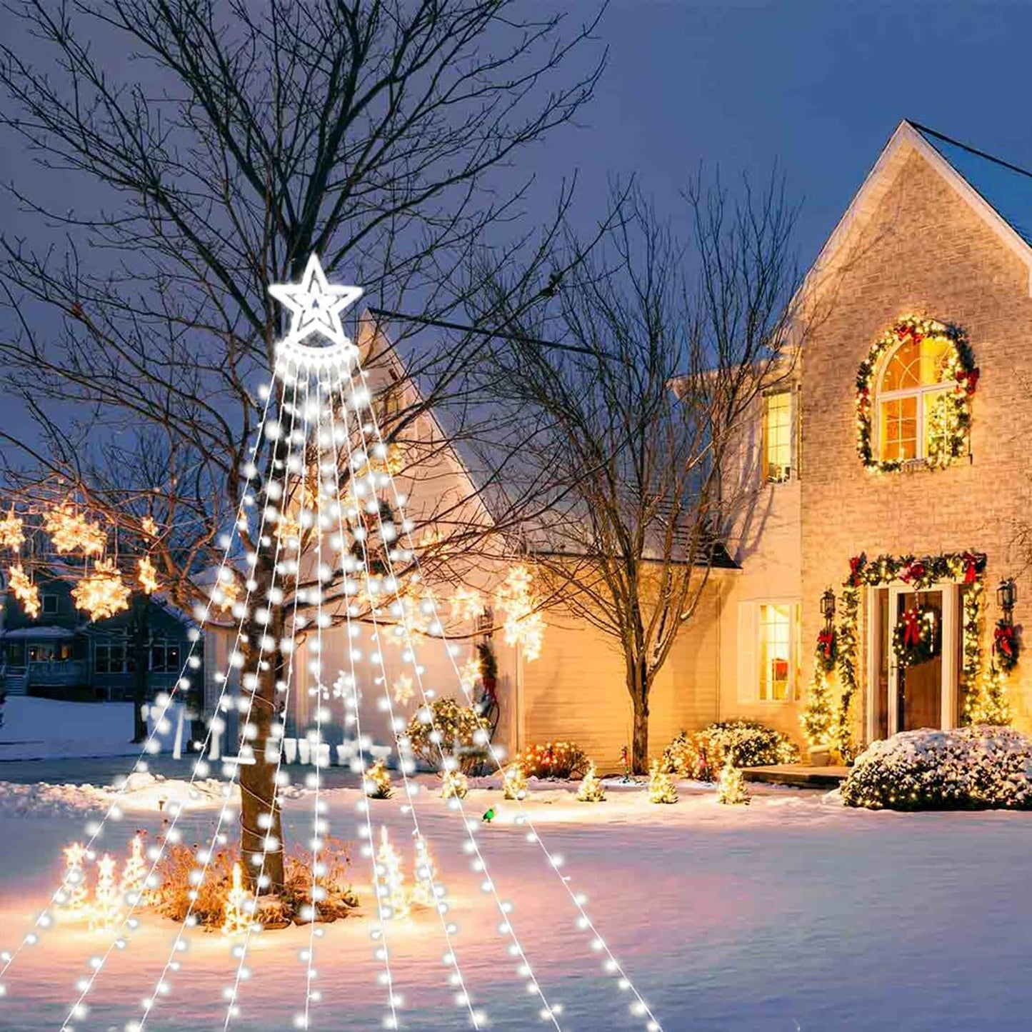 Spectacle lumineux LED pour le sapin de Noël extérieur