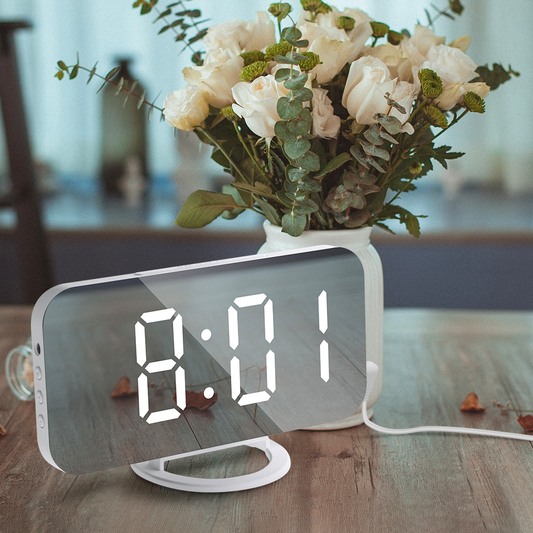 Réveil LED numérique miroir