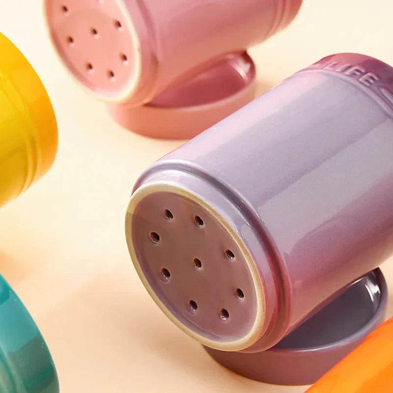 Organisateur d'ustensiles de cuisine coloré en céramique