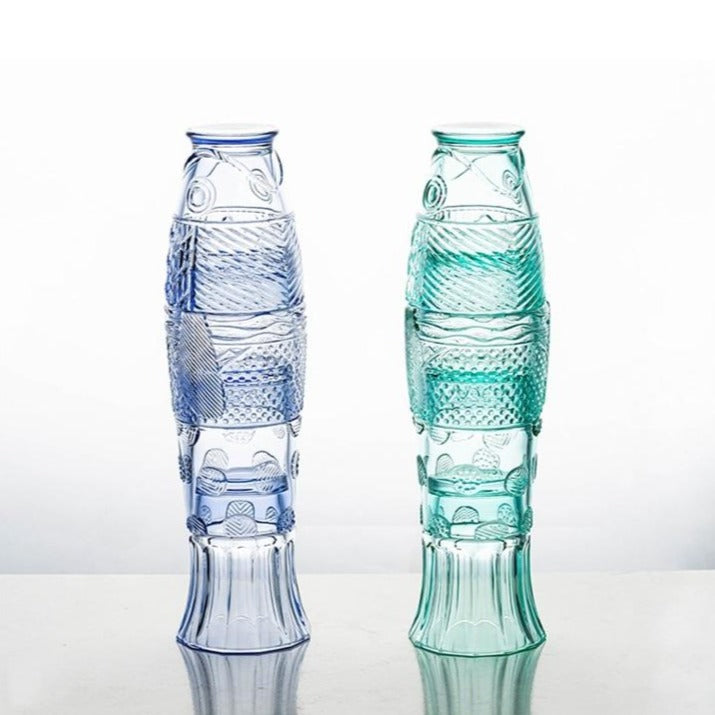 Ensemble de gobelets en verre coloré en forme de poisson Koi - Vente de liquidation
