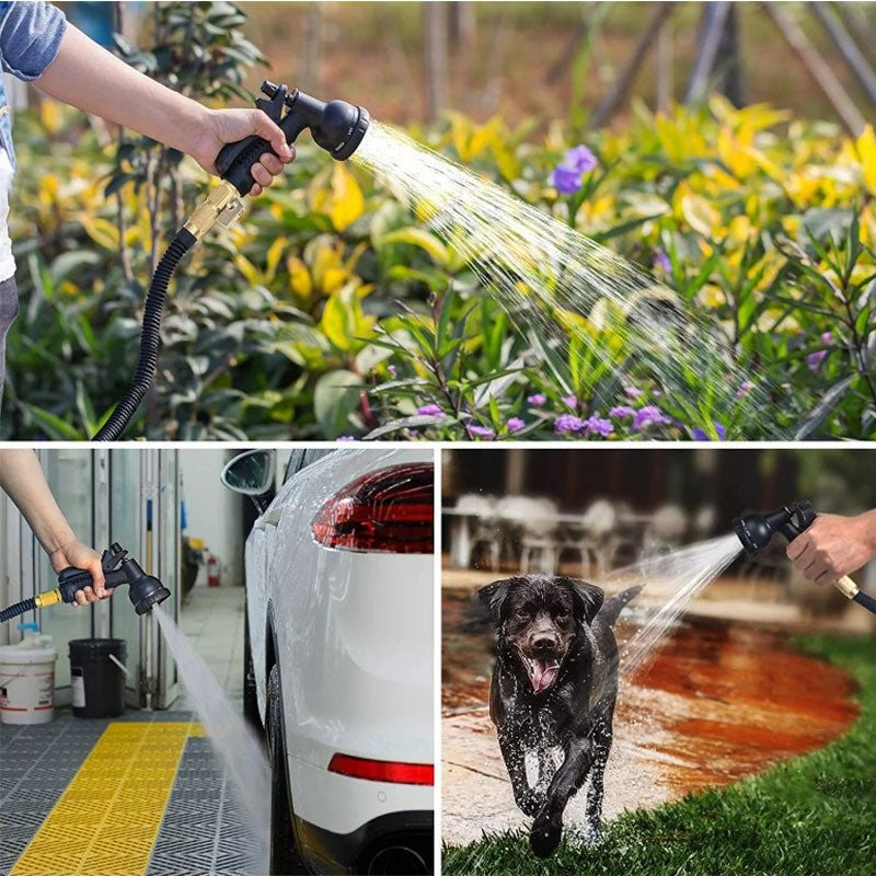 Ultimate 100FT Tuyau de jardin extensible léger - Sans plis, 8 modes de pulvérisation, parfait pour le jardinage et le lavage de voiture
