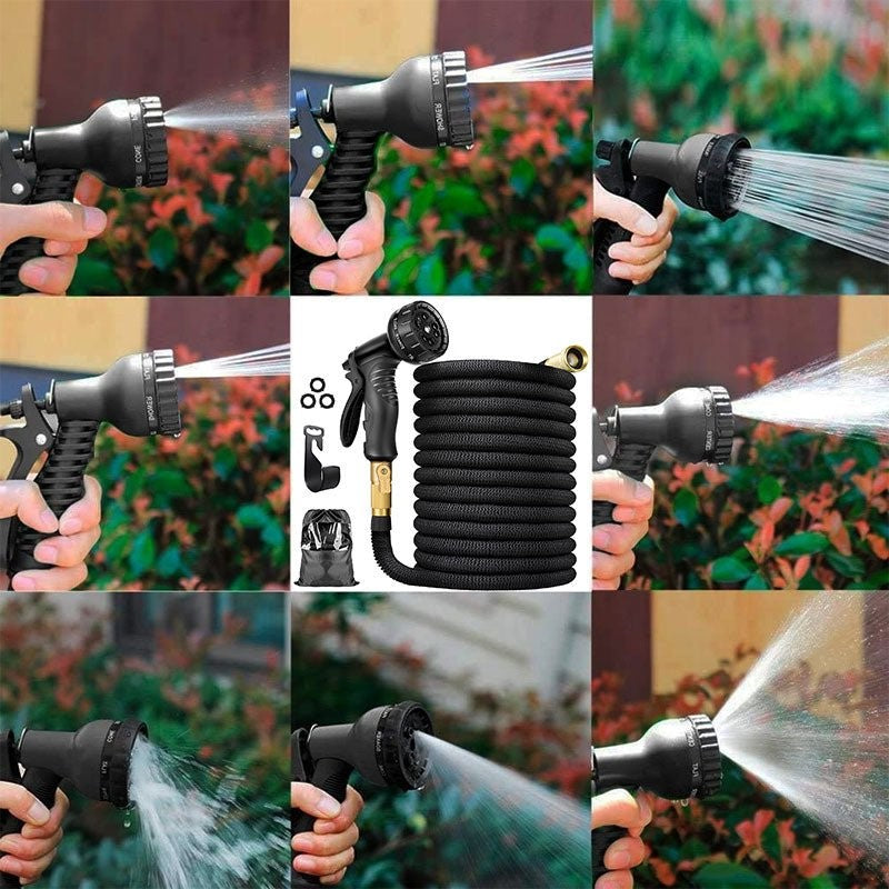 Ultimate 100FT Tuyau de jardin extensible léger - Sans plis, 8 modes de pulvérisation, parfait pour le jardinage et le lavage de voiture