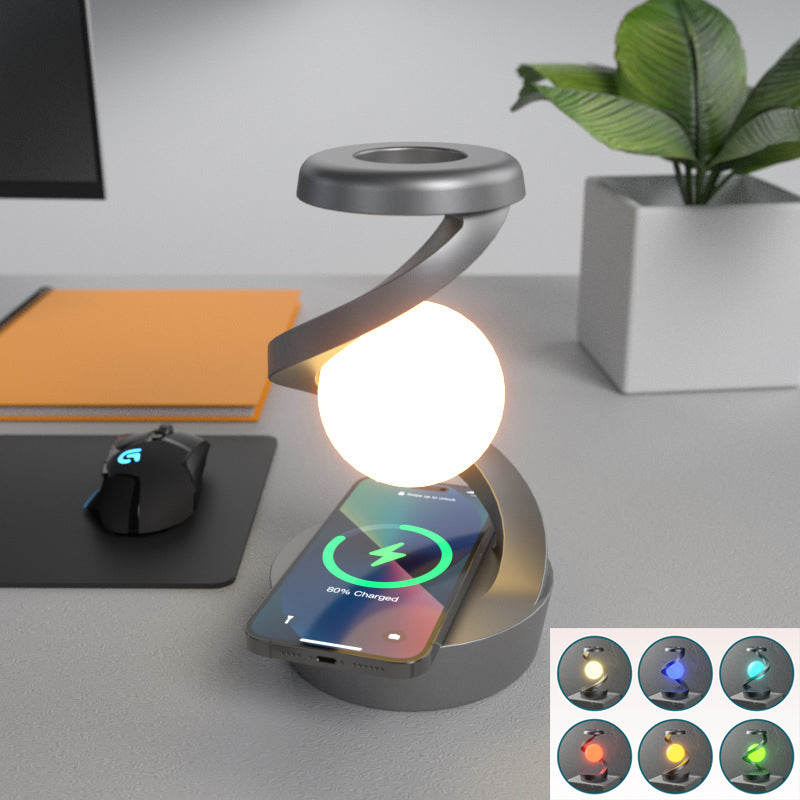 Floroux - Lampe de lune rotative avec chargement sans fil