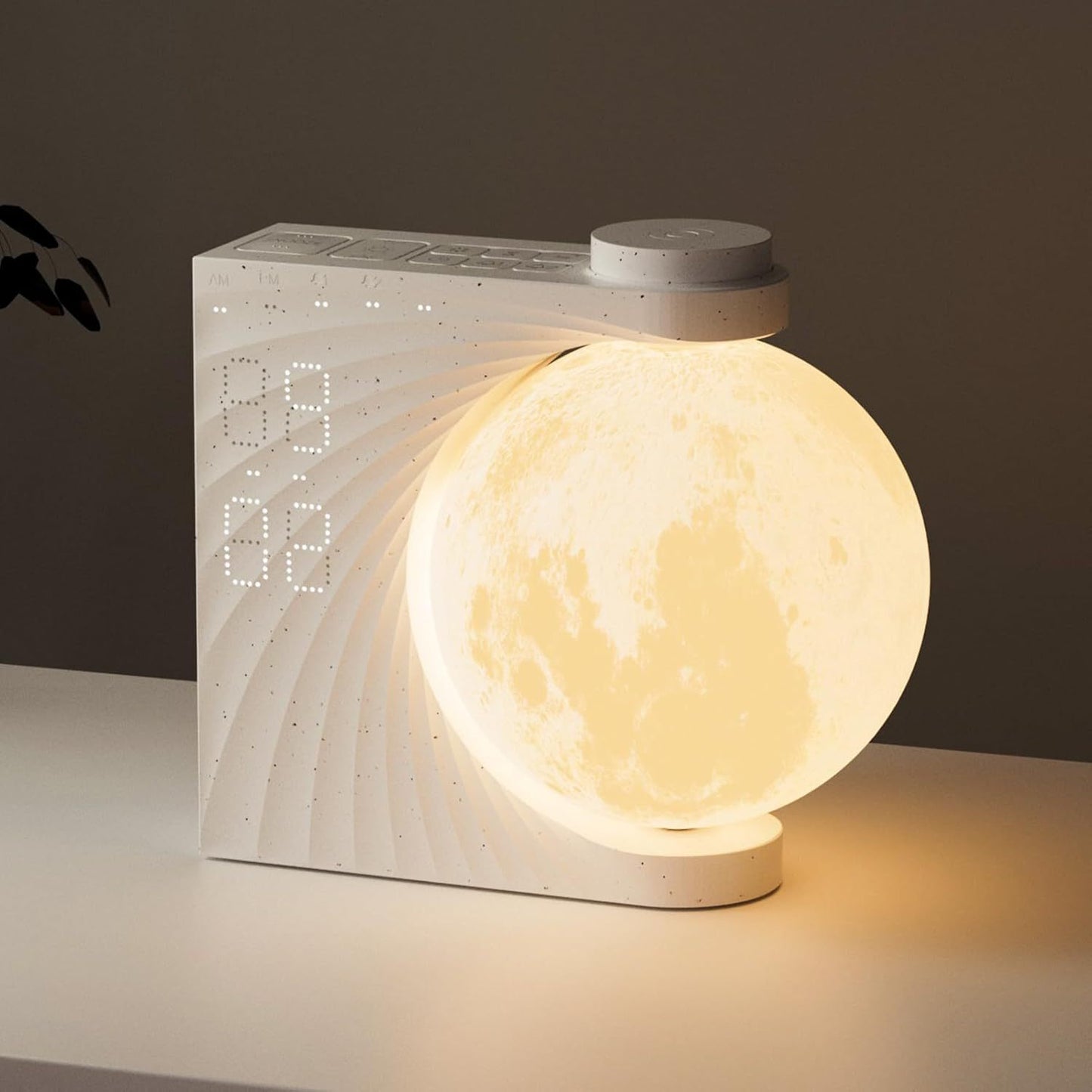Floroux - Lampe de table Mond Horloge de table numérique pour une ambiance stylée