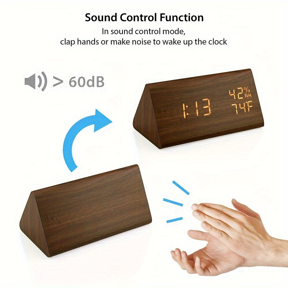 NatureClock – Réveil en Bois Élégant avec Affichage Climatique