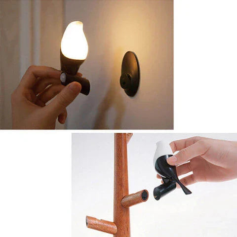 Floroux - Lampe de table à capteur de mouvement intelligent avec design en bois naturel