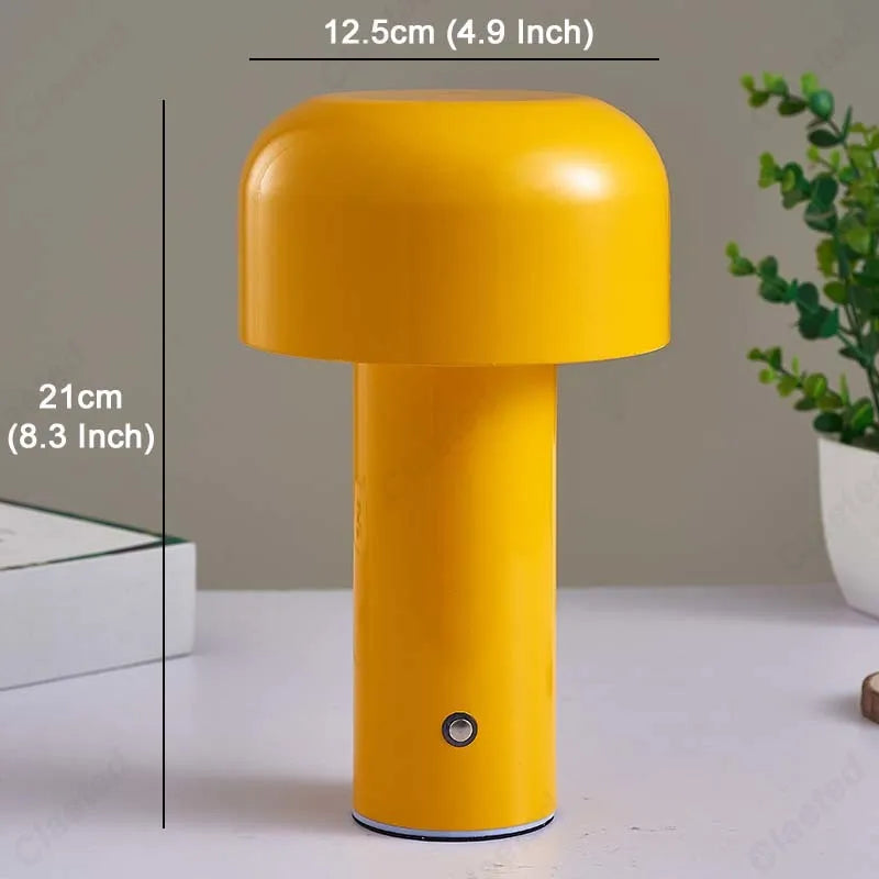 Lampe de table champignon designer italien - Lampe de nuit portable sans fil à toucher