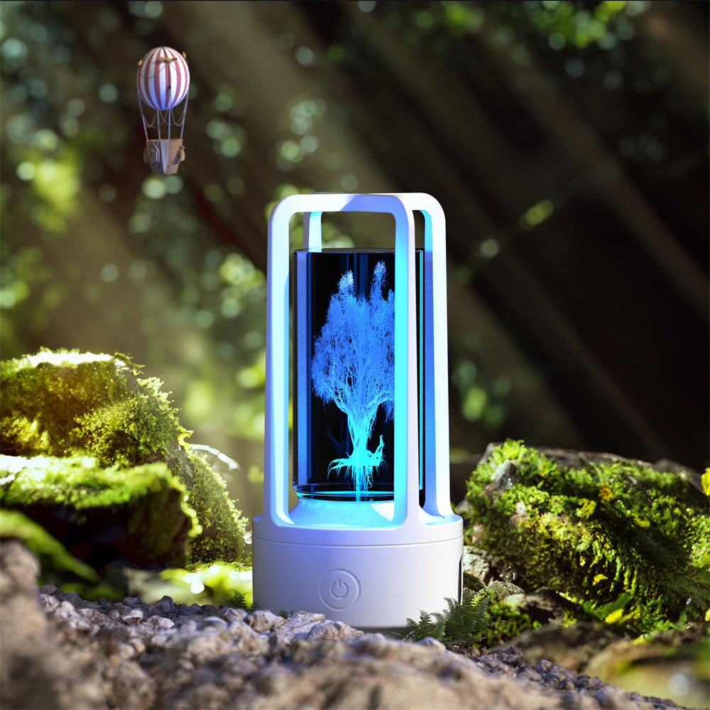 2-en-1 Lumière de nuit en cristal naturel blanc et haut-parleur Bluetooth Lampe de bureau