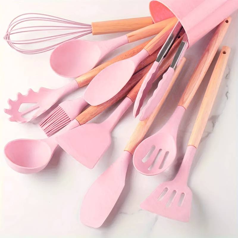 Canaya - Ensemble d'ustensiles de cuisine en silicone de luxe (12 pièces)