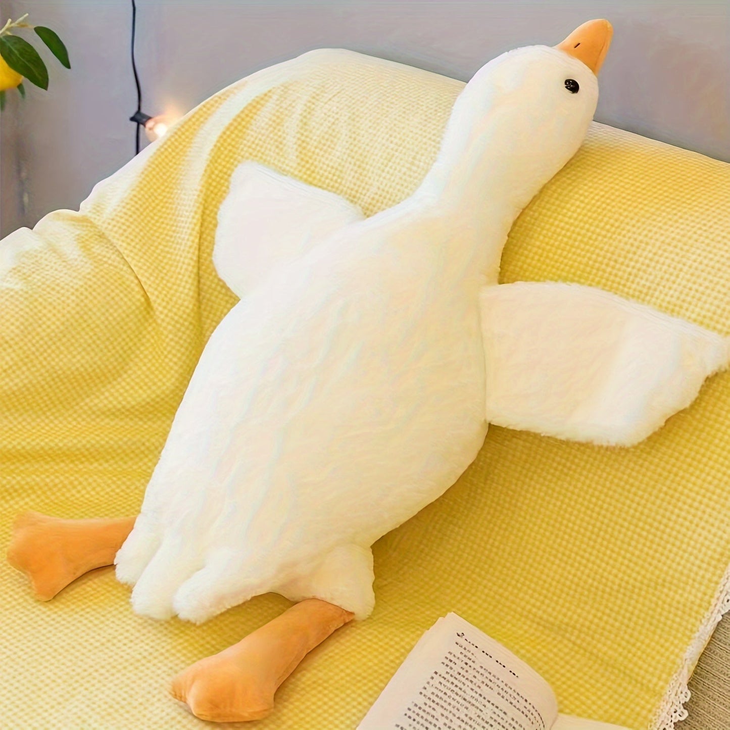 Peluche Douce Canard Blanc - Grande Peluche Cygne Oie, Tapis en Peluche Fluffy pour la Chambre des Enfants et la Décoration Intérieure