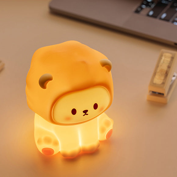 Lampe de nuit LED lion en silicone souple - Cadeau parfait pour les enfants et les filles