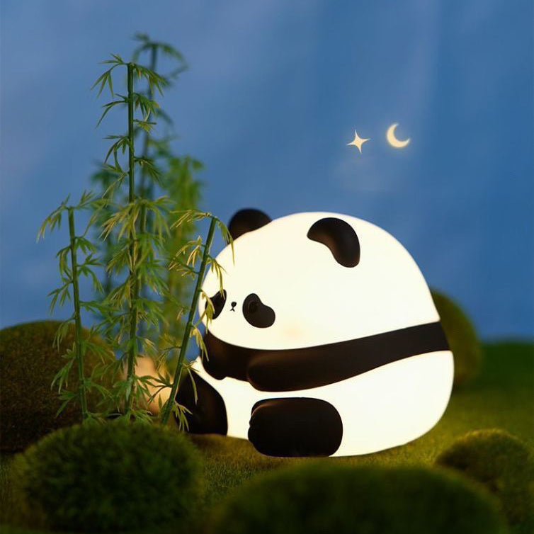 Lampe de nuit LED panda en silicone compressible - Cadeau parfait pour les enfants et les filles