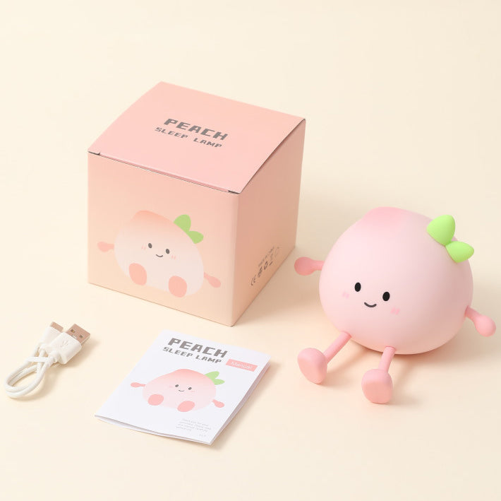 Lampe de nuit LED en silicone souple en forme de pĂȘche - Cadeau parfait pour les enfants et les filles