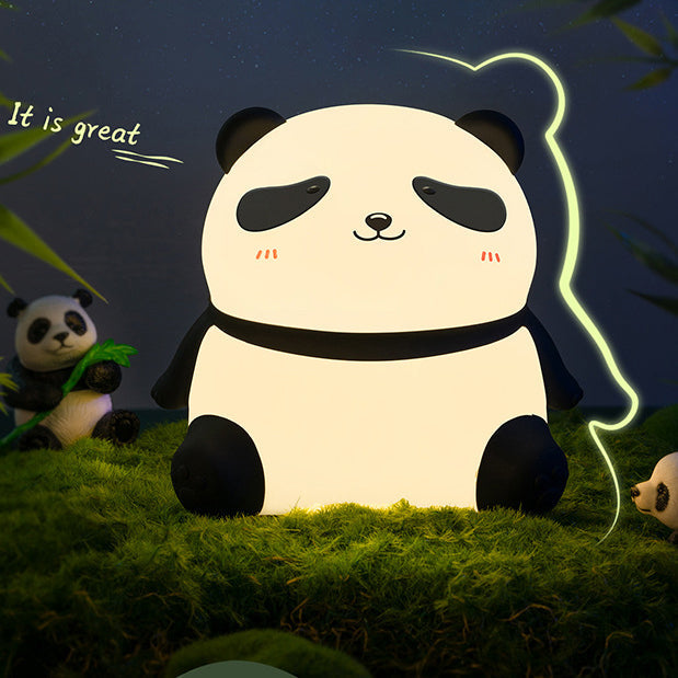 Lumière nocturne LED panda détendu en silicone squishy - Cadeau parfait pour les enfants et les filles