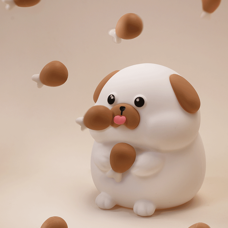 Lampe de nuit LED Chiens Affamés en Silicone Squishy - Cadeau Parfait pour Enfants et Filles