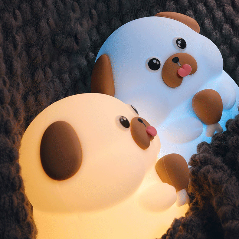 Lampe de nuit LED Chiens Affamés en Silicone Squishy - Cadeau Parfait pour Enfants et Filles