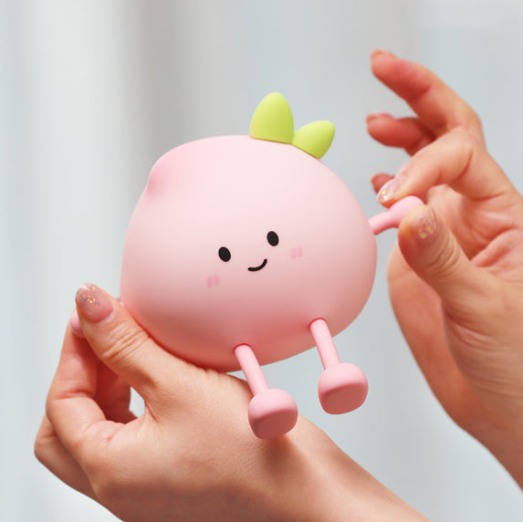 Lampe de nuit LED en silicone souple en forme de pĂȘche - Cadeau parfait pour les enfants et les filles