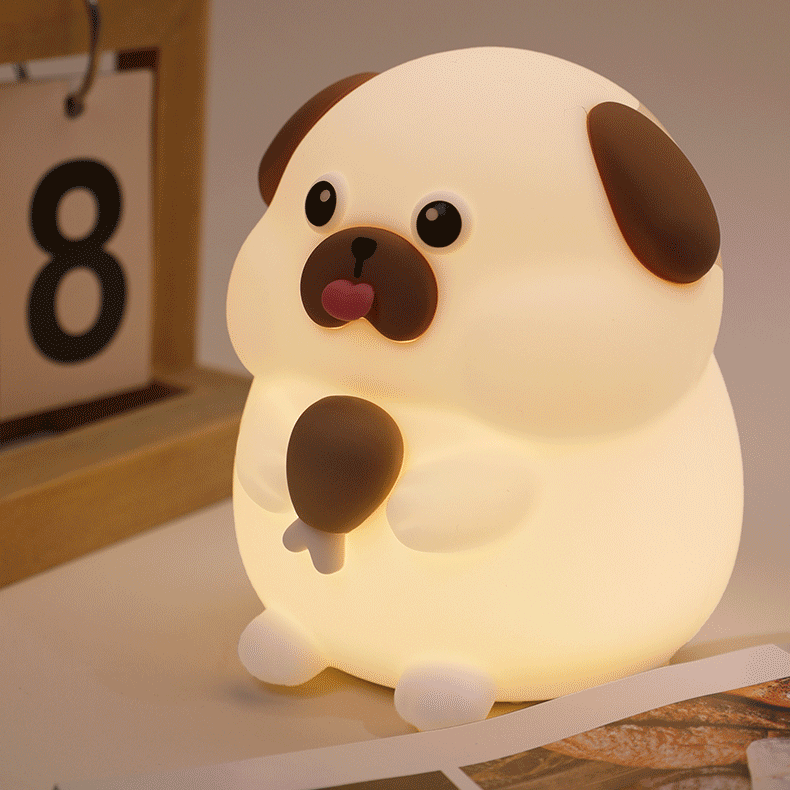 Lampe de nuit LED Chiens Affamés en Silicone Squishy - Cadeau Parfait pour Enfants et Filles
