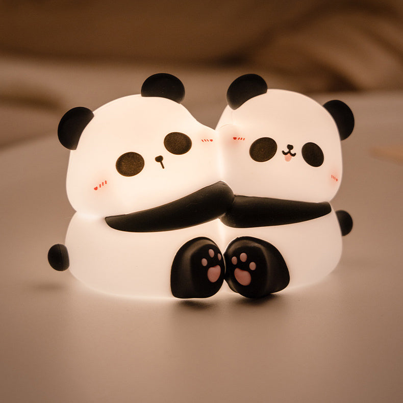 Lumière de nuit LED Panda en silicone doux - Cadeau parfait pour les enfants et les filles