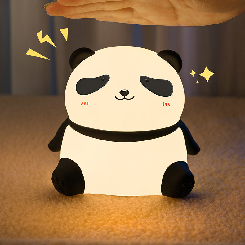 Lumière nocturne LED panda détendu en silicone squishy - Cadeau parfait pour les enfants et les filles