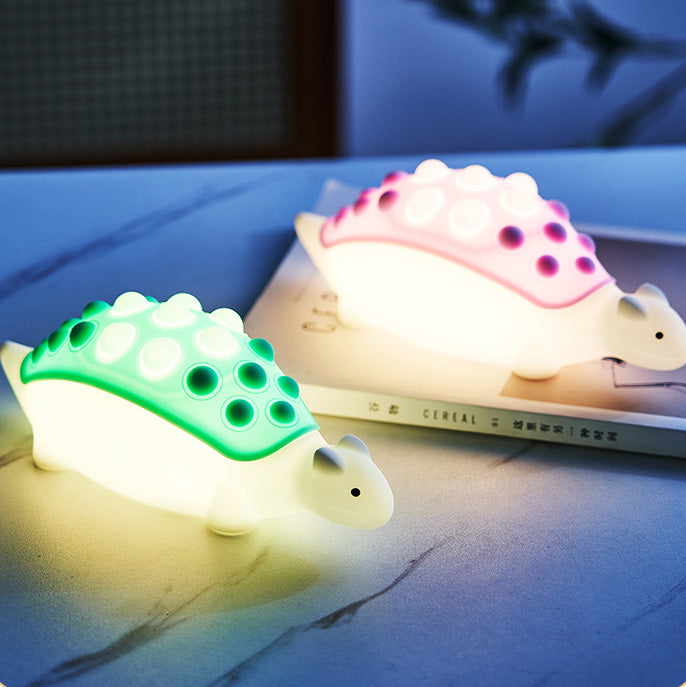 Lampe de nuit LED Pop-it dinosaure en silicone squishy - Cadeau parfait pour les enfants et les filles