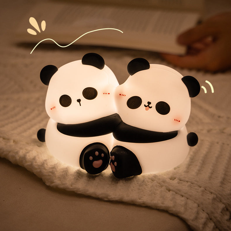 Lumière de nuit LED Panda en silicone doux - Cadeau parfait pour les enfants et les filles