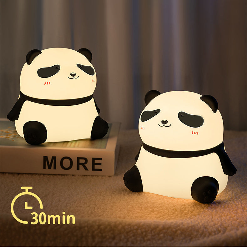 Lumière nocturne LED panda détendu en silicone squishy - Cadeau parfait pour les enfants et les filles