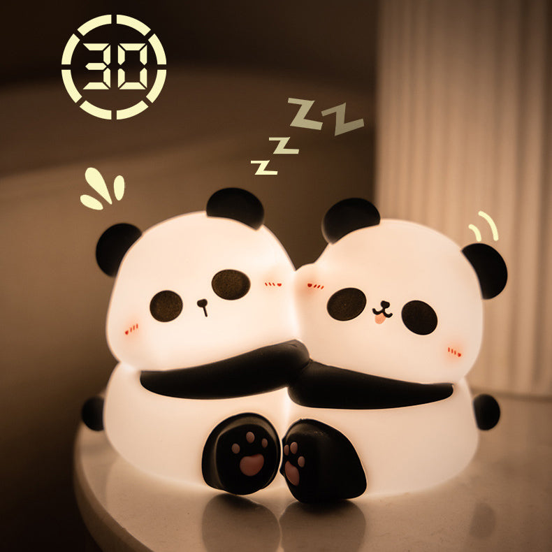 Lumière de nuit LED Panda en silicone doux - Cadeau parfait pour les enfants et les filles