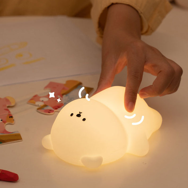 Chubby Bear veilleuse 8 couleurs LED lampe en silicone à sifflet meilleur cadeau pour bébé et fille