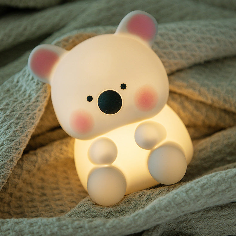 Lampe de nuit LED Koala en silicone moelleux avec chapeau - Cadeau parfait pour les enfants et les filles