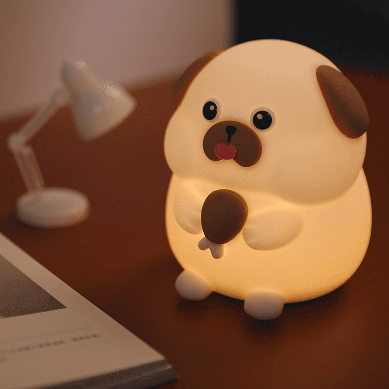 Lampe de nuit LED Chiens Affamés en Silicone Squishy - Cadeau Parfait pour Enfants et Filles