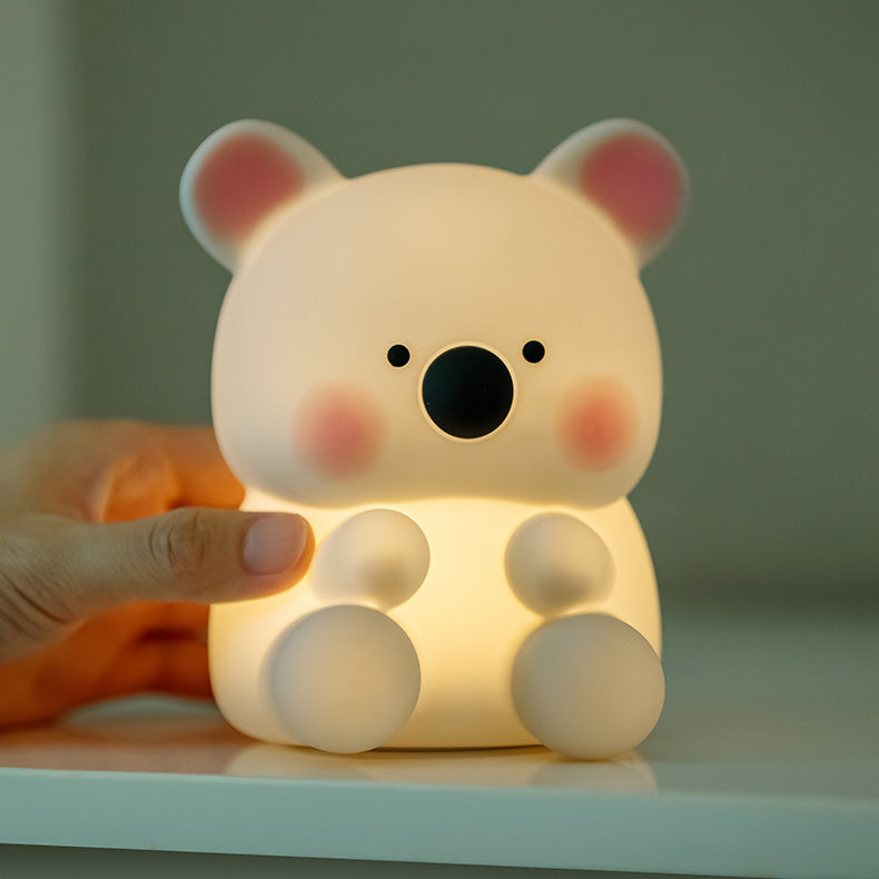 Lampe de nuit LED Koala en silicone moelleux avec chapeau - Cadeau parfait pour les enfants et les filles