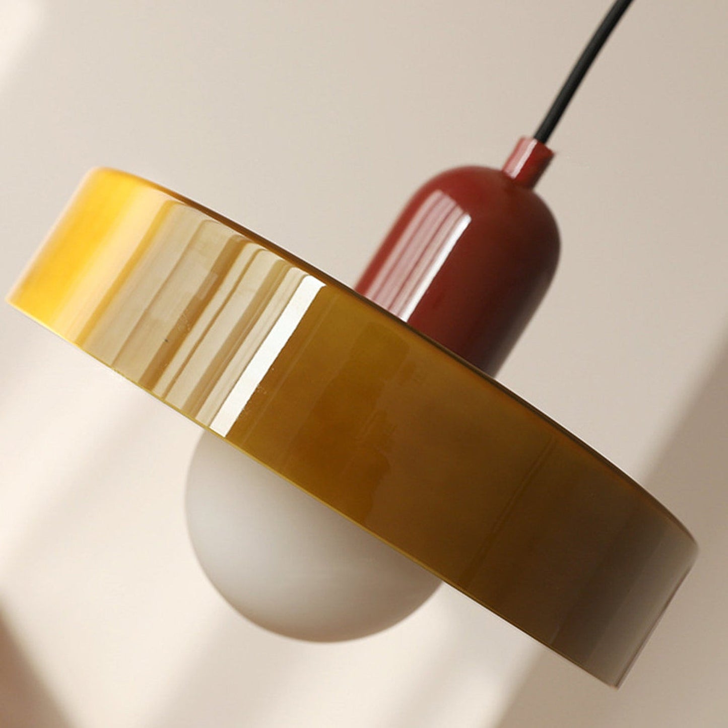 Suspension Floroux in colored glass | Elegant hanging lamp in Bauhaus style | Designer lamp for the living room and dining room