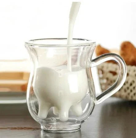 Tasse à café en verre à double couche « Vache »
