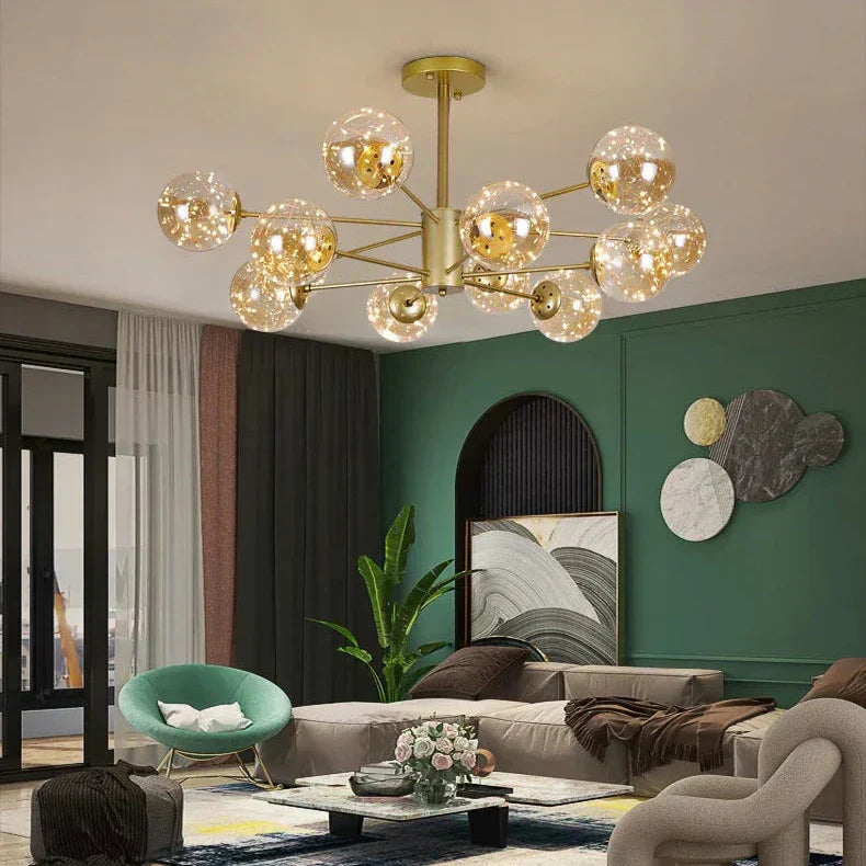 Floroux - Lustre en verre globulaire