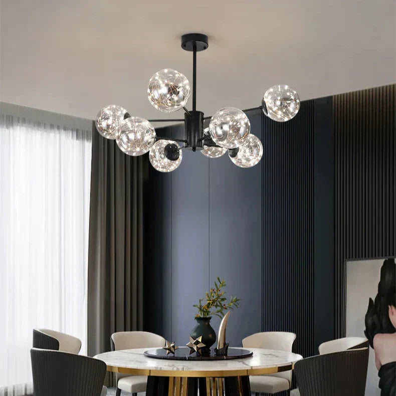 Floroux - Lustre en verre globulaire