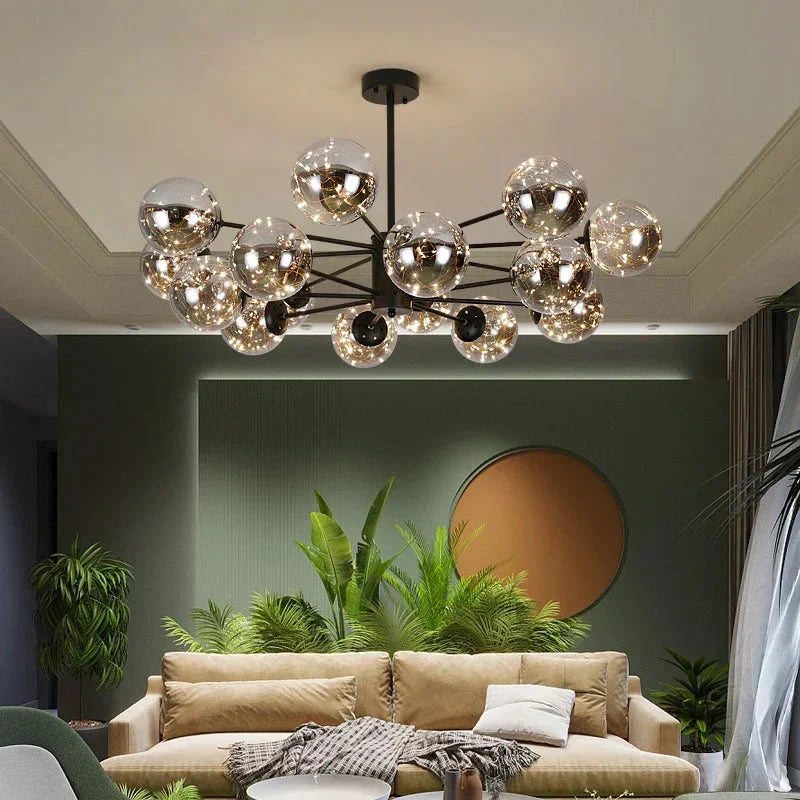 Floroux - Lustre en verre globulaire