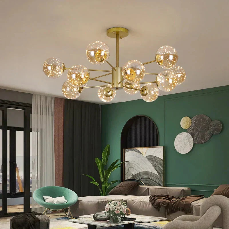 Floroux - Lustre en verre globulaire
