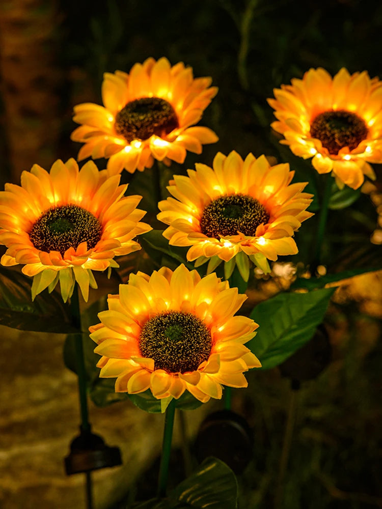 SolarBloom – Lampe de jardin réaliste en tournesol pour l'extérieur