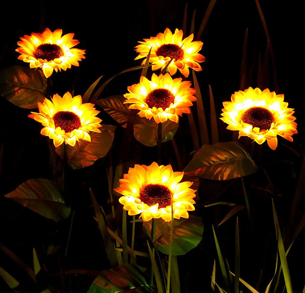 SolarBloom – Lampe de jardin réaliste en tournesol pour l'extérieur