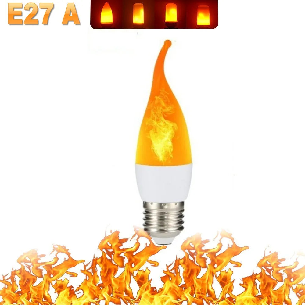 FlameGlow - Lampe de fête LED avec 4 modes de feu