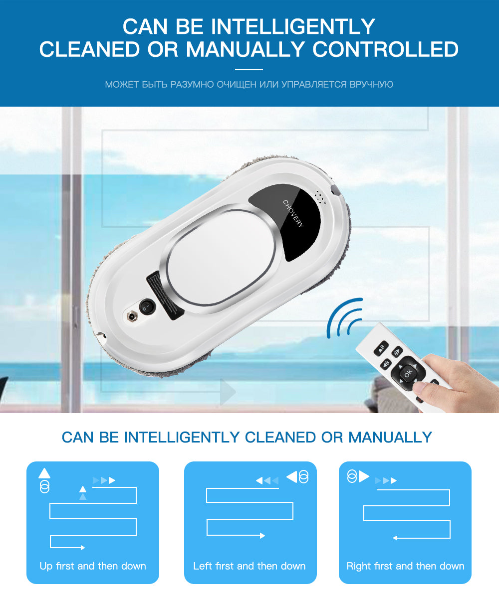 CleanBot - Robot de nettoyage de fenêtres intelligent avec télécommande